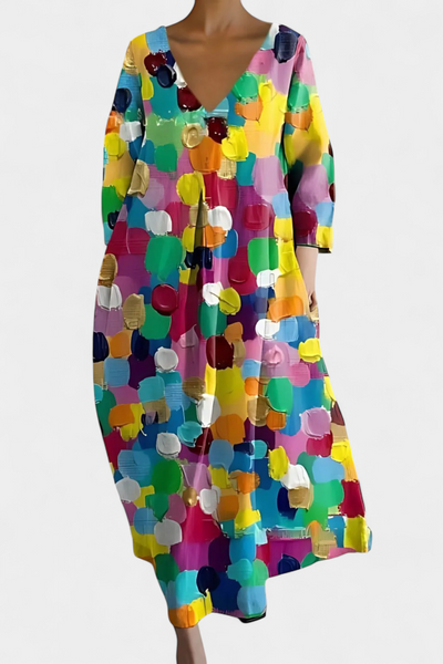 Isalinde - Comfortable V-neck Dress