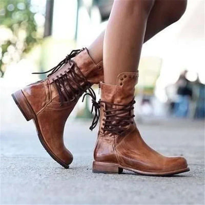Lacey - Stylish Leather Boots With Laces