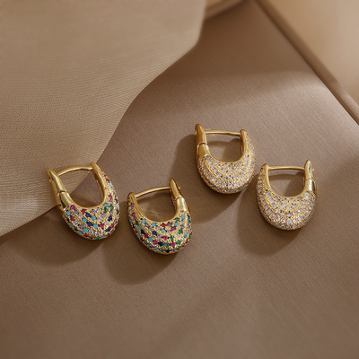 Cambria – Elegant Colorful Inlaid Crystals Earrings