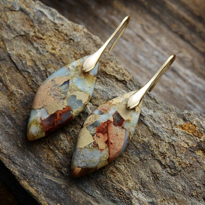Lilith – Vintage Natural Oval Stone Earrings