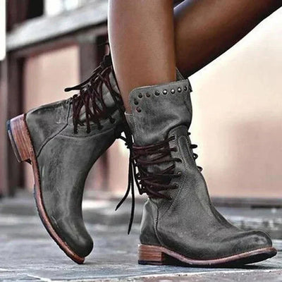 Lacey - Stylish Leather Boots With Laces