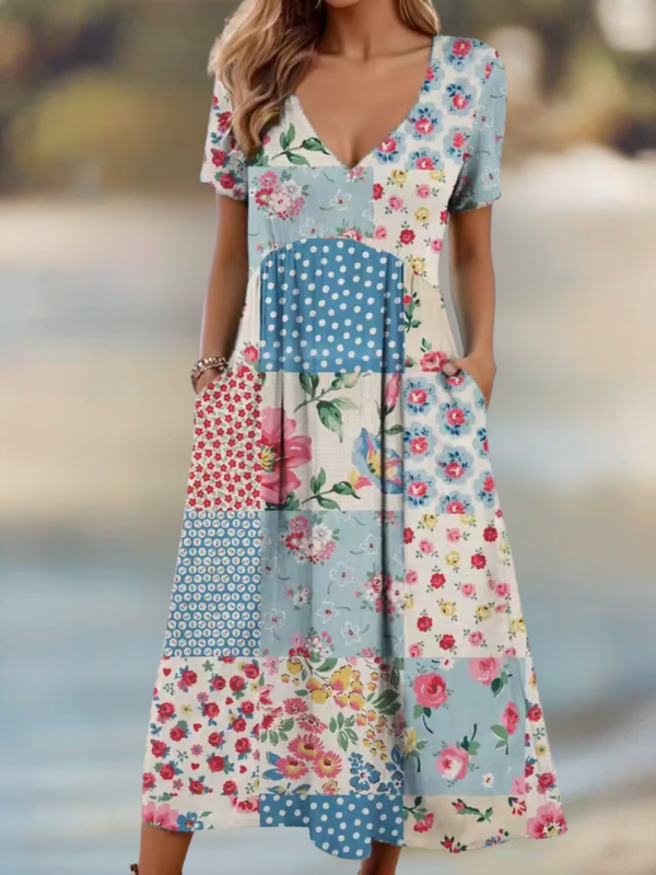 ROSA - PATCHWORK MIDI DRESS
