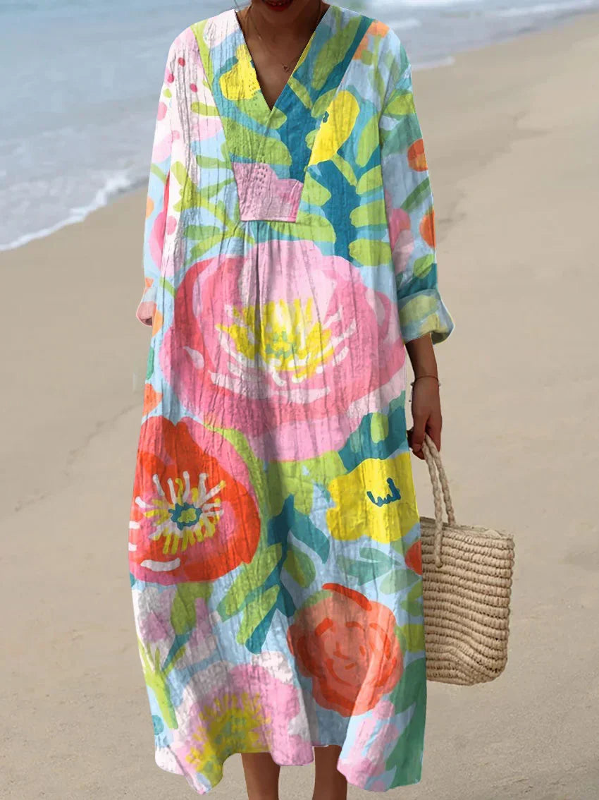 Caitlin - Art Inspired Cotton Dress  Natural Beauty That Captures Attention