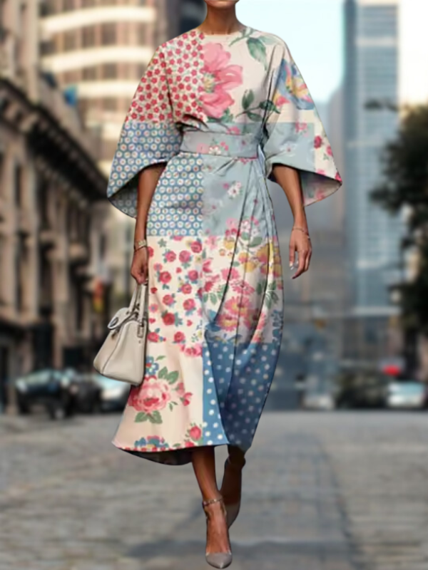 SERAPHINA - LUXE FLORAL PATCHWORK DRESS