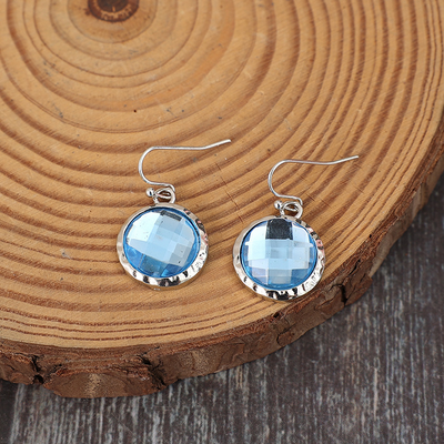 Kinsley – Vintage Blue Crystal Drop Earrings