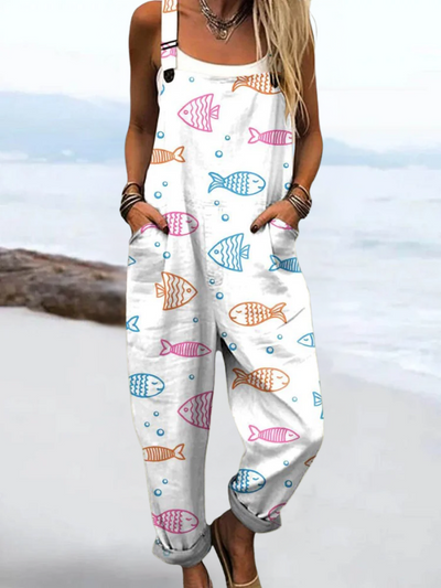 NOVA - FLORAL PATCHWORK STRAP OVERALLS