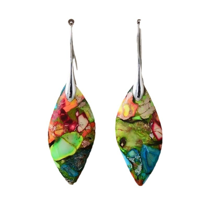 Lilith – Vintage Natural Oval Stone Earrings