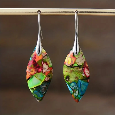 Lilith – Vintage Natural Oval Stone Earrings