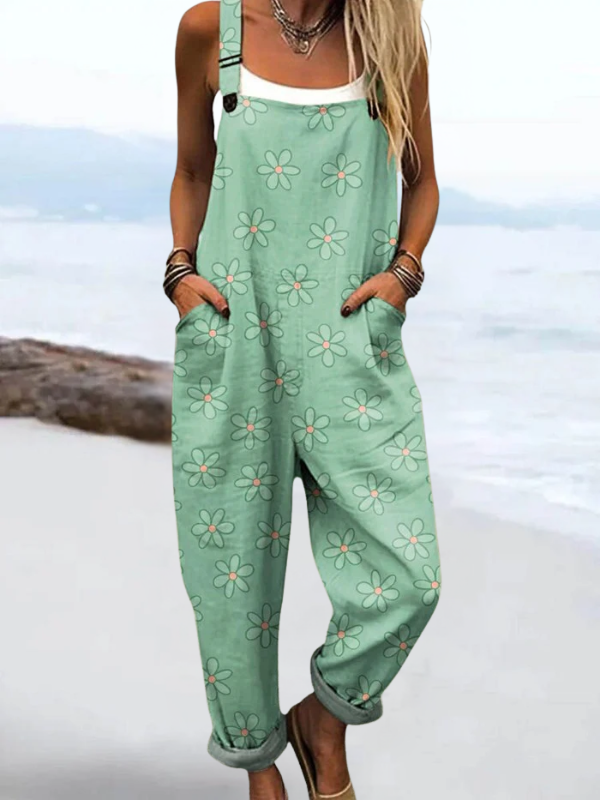 NOVA - FLORAL PATCHWORK STRAP OVERALLS