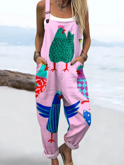 NOVA - FLORAL PATCHWORK STRAP OVERALLS