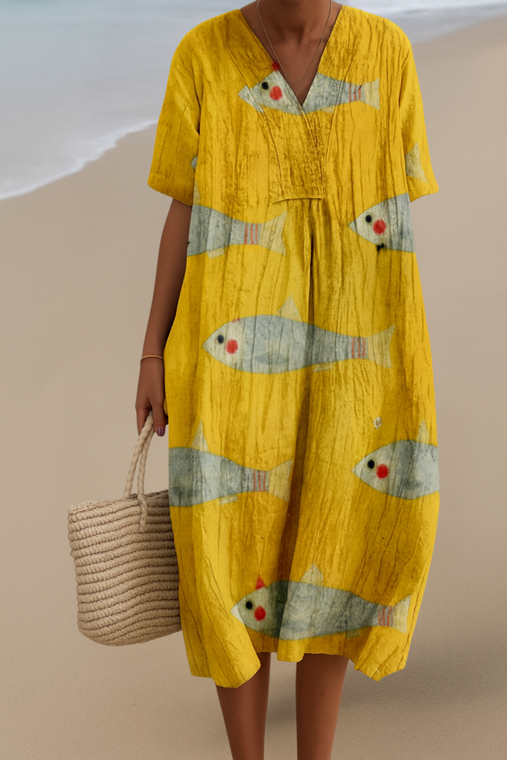 Caroline - Art Inspired Cotton Dress  Natural Beauty That Captures Attention