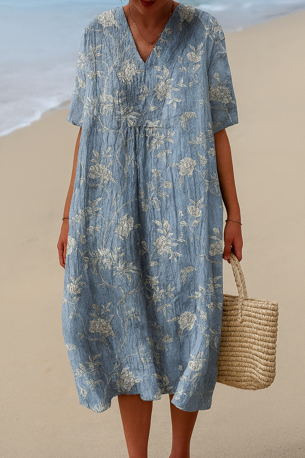 Brooke - Art Inspired Cotton Dress  Natural Beauty That Captures Attention