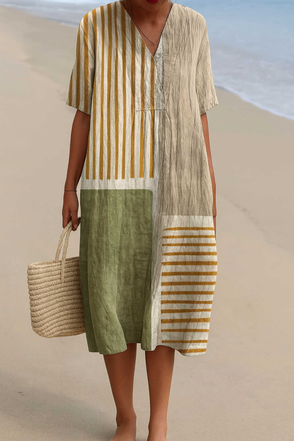 Brittany - Art Inspired Cotton Dress  Natural Beauty That Captures Attention