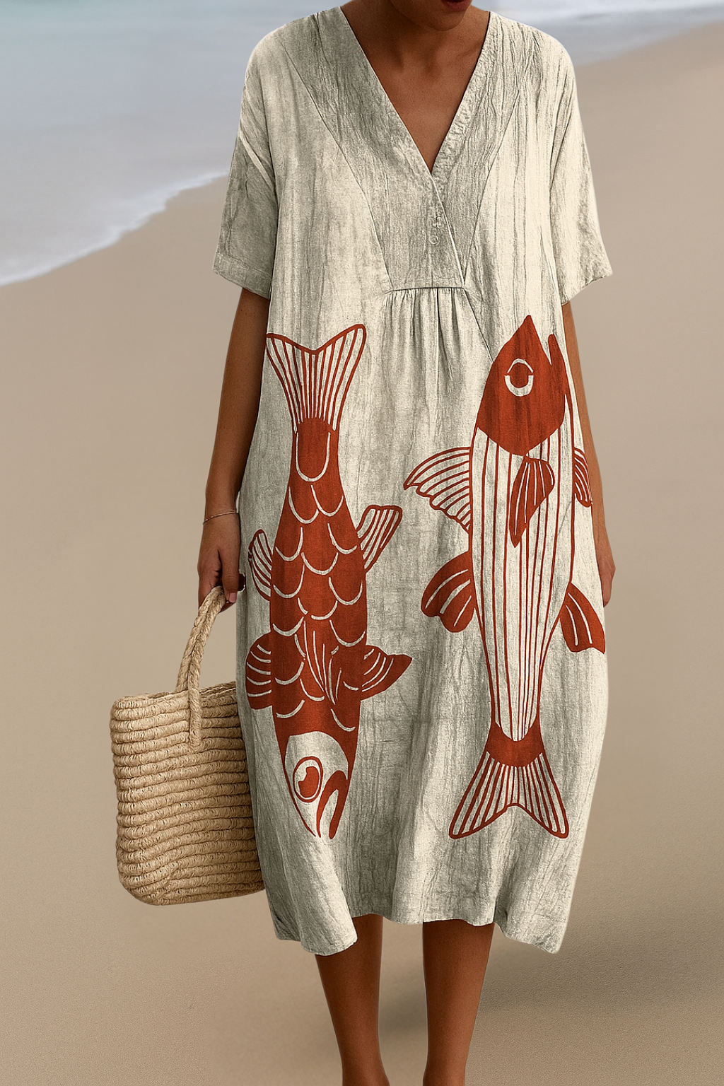 Ada - Art Inspired Cotton Dress  Natural Beauty That Captures Attention