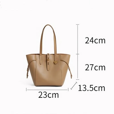 Becky - Genuine Leather Vintage Lock Buckle Tote Bag