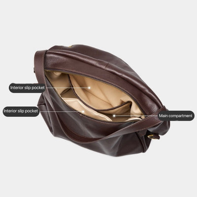 Lily - Retro Genuine Leather Soft Minimalist Tote Bag