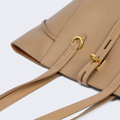 Becky - Genuine Leather Vintage Lock Buckle Tote Bag