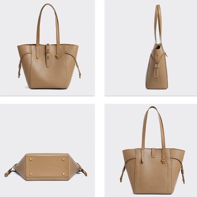 Becky - Genuine Leather Vintage Lock Buckle Tote Bag
