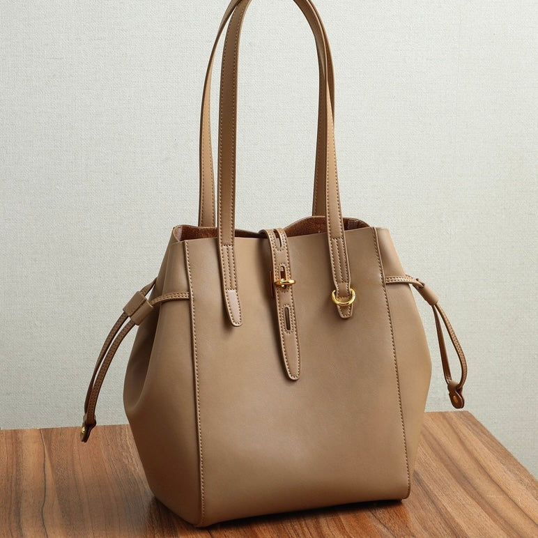 Becky - Genuine Leather Vintage Lock Buckle Tote Bag