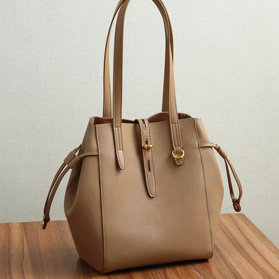 Becky - Genuine Leather Vintage Lock Buckle Tote Bag