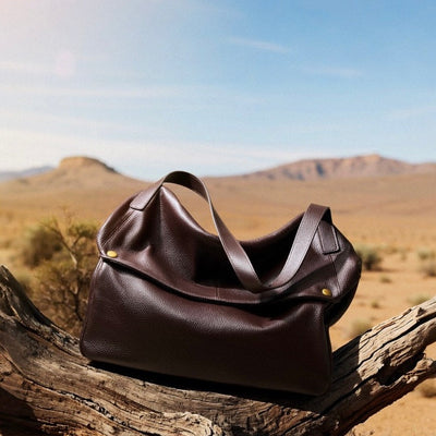 Lily - Retro Genuine Leather Soft Minimalist Tote Bag