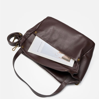 Lily - Retro Genuine Leather Soft Minimalist Tote Bag