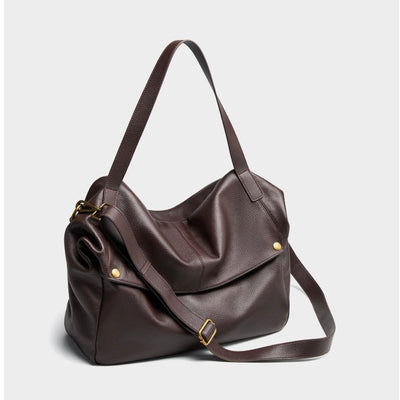 Lily - Retro Genuine Leather Soft Minimalist Tote Bag