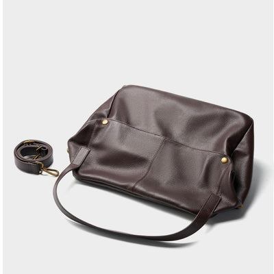 Lily - Retro Genuine Leather Soft Minimalist Tote Bag