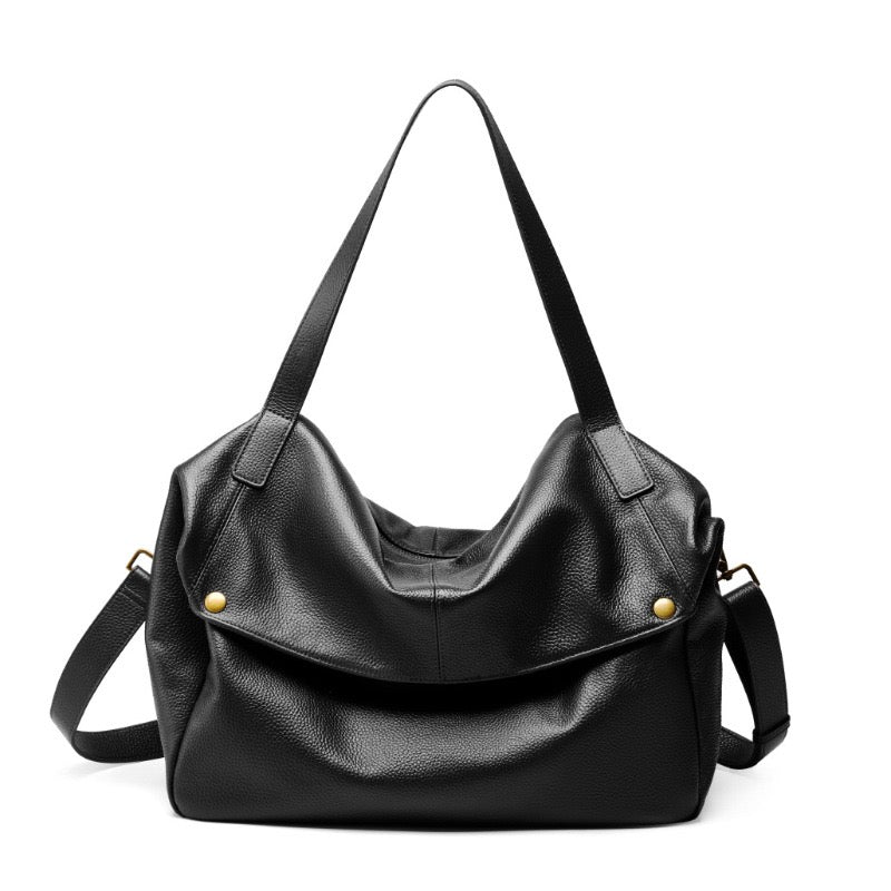 Lily - Retro Genuine Leather Soft Minimalist Tote Bag