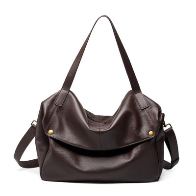 Lily - Retro Genuine Leather Soft Minimalist Tote Bag