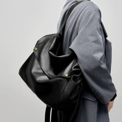 Lily - Retro Genuine Leather Soft Minimalist Tote Bag