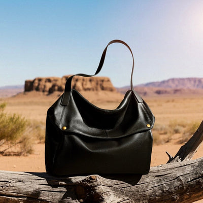 Lily - Retro Genuine Leather Soft Minimalist Tote Bag