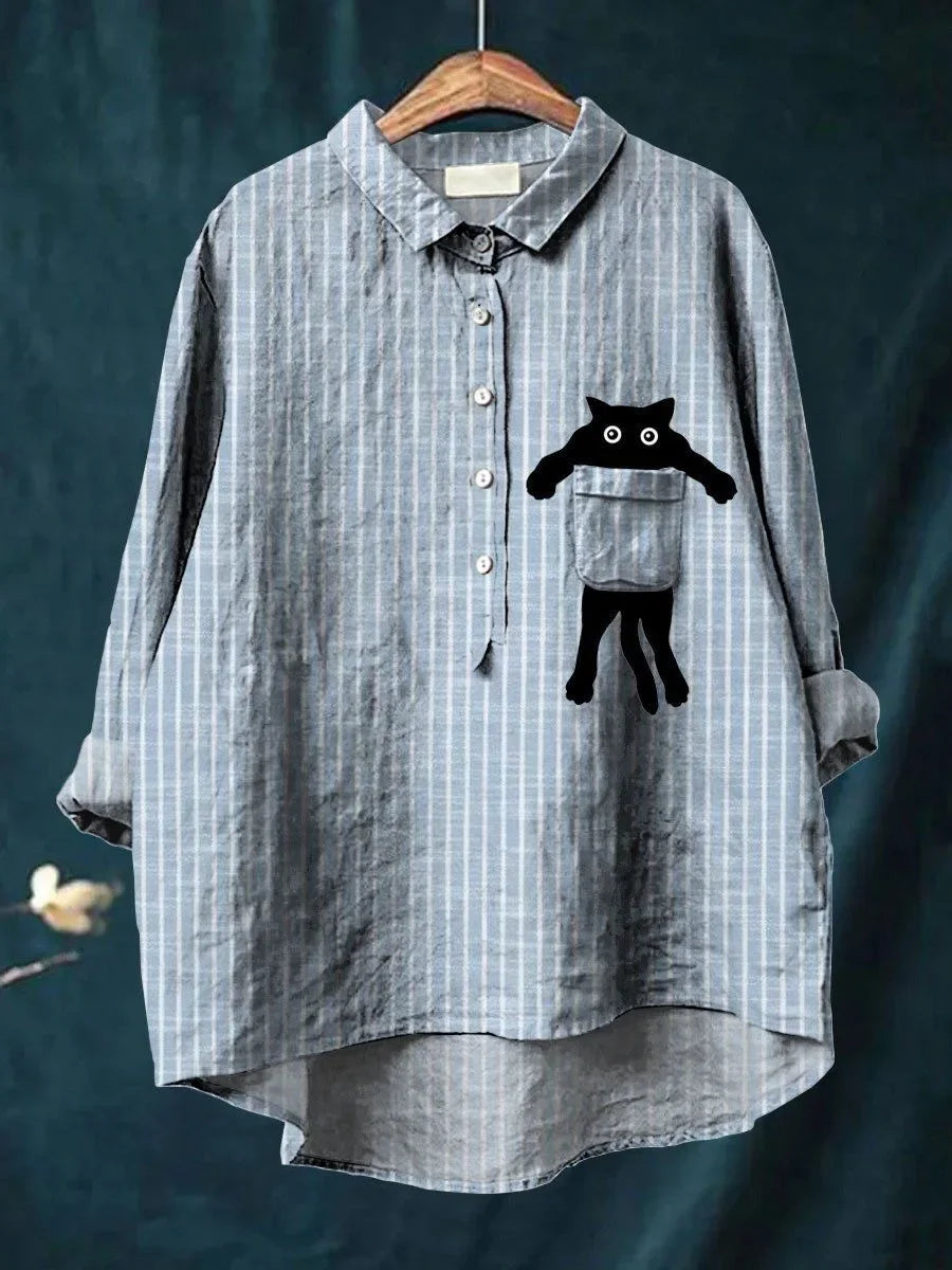 Sofia™ - Casual Shirt with Pocket Print