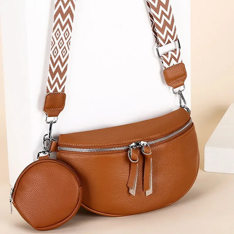 Hayley - Refined Leather Shoulder Bag