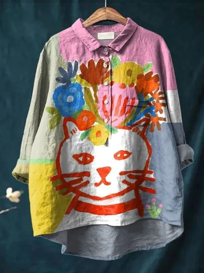 Sofia™ - Artistic Shirt with Playful Print