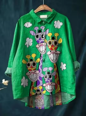 Sofia™ - Colorful blouse with giraffe print