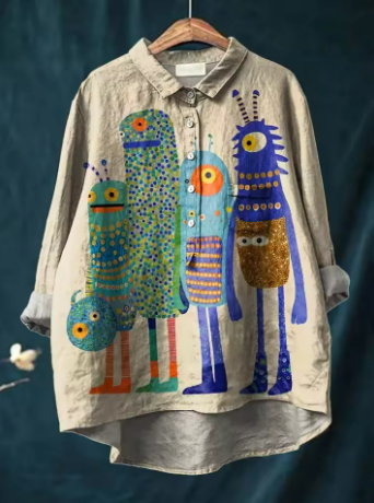 Sofia™ - Blouse with Monster Print