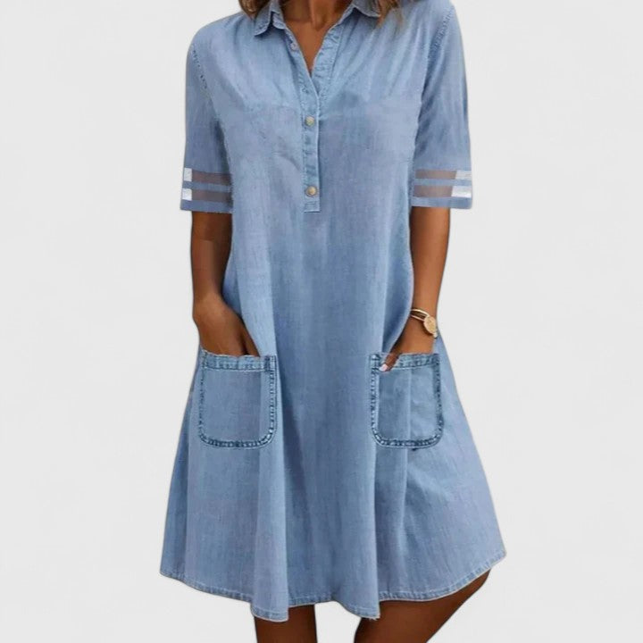 Brittany - Figure Flattering Denim Dress