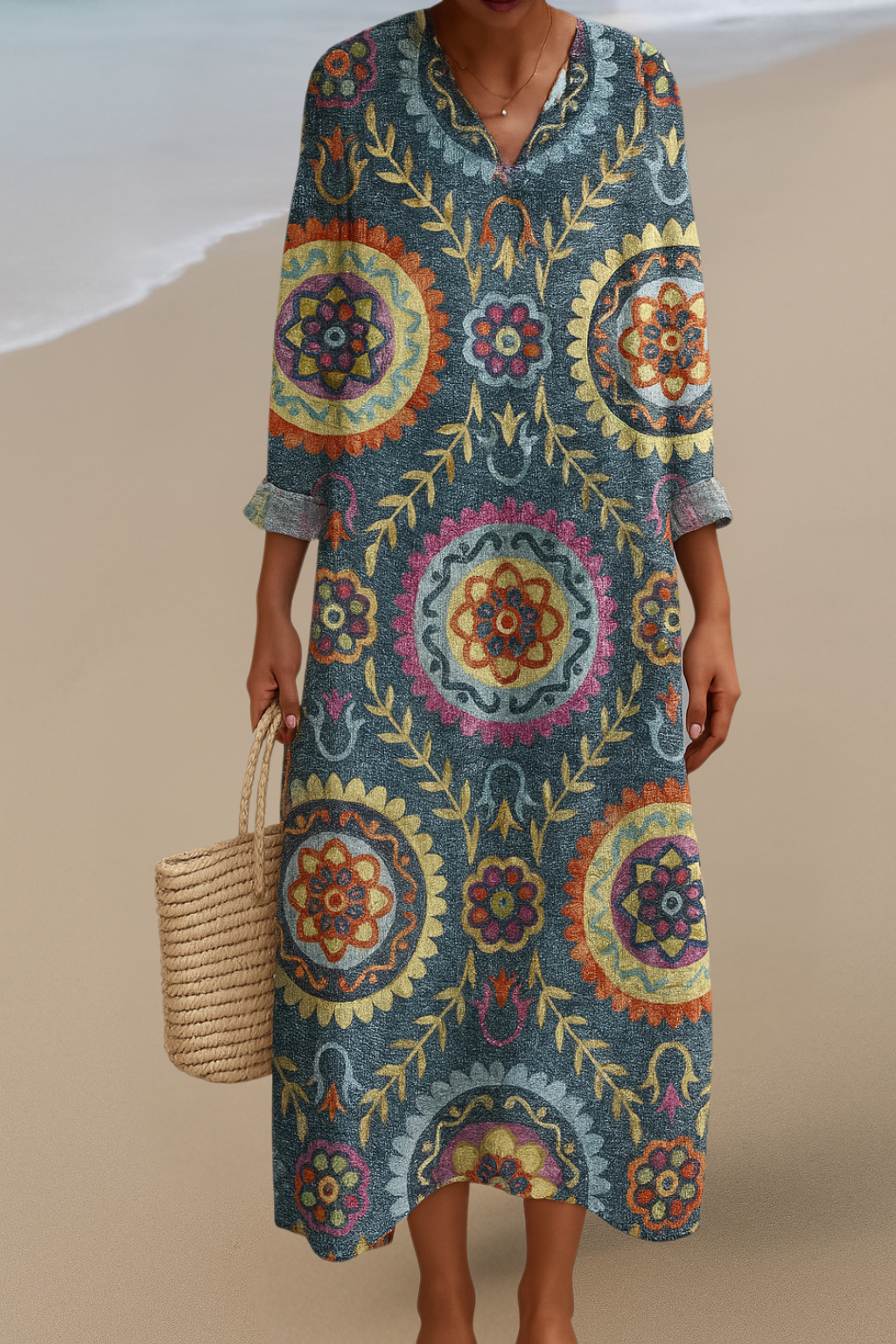 Alison - Mandala Maxi Dress  Ray of Joy in Boho Elegance