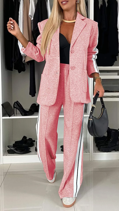 Sophia - Lapel Collar Top & Pants Set