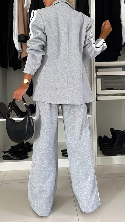 Sophia - Lapel Collar Top & Pants Set