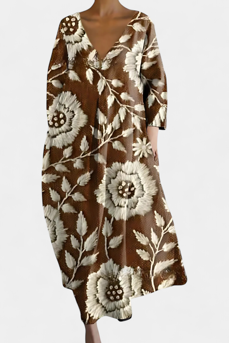 Isalinde - Comfortable V-neck Dress