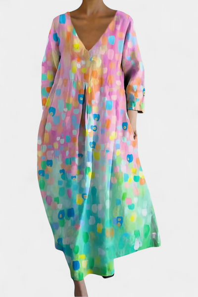 Isalinde - Comfortable V-neck Dress