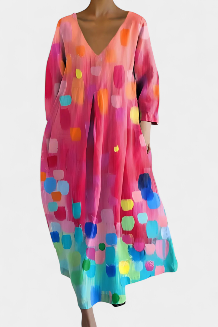 Isalinde - Comfortable V-neck Dress